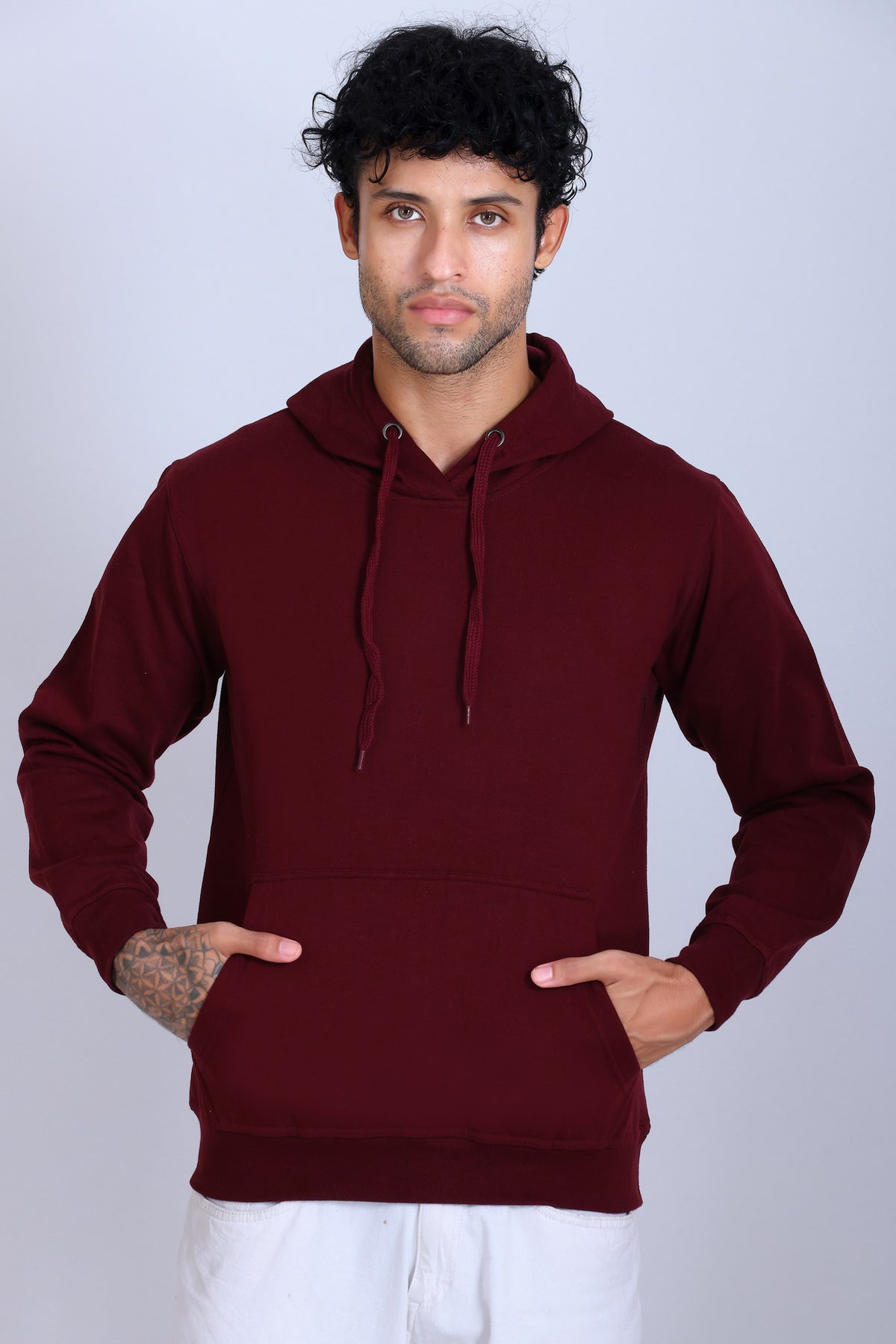Pikmee Zero Degree Men's Pullover Hooded Sweatshirt - Maroon