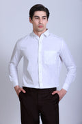 Pikmee Monte Franco Men's Regular Fit Formal Shirt - White