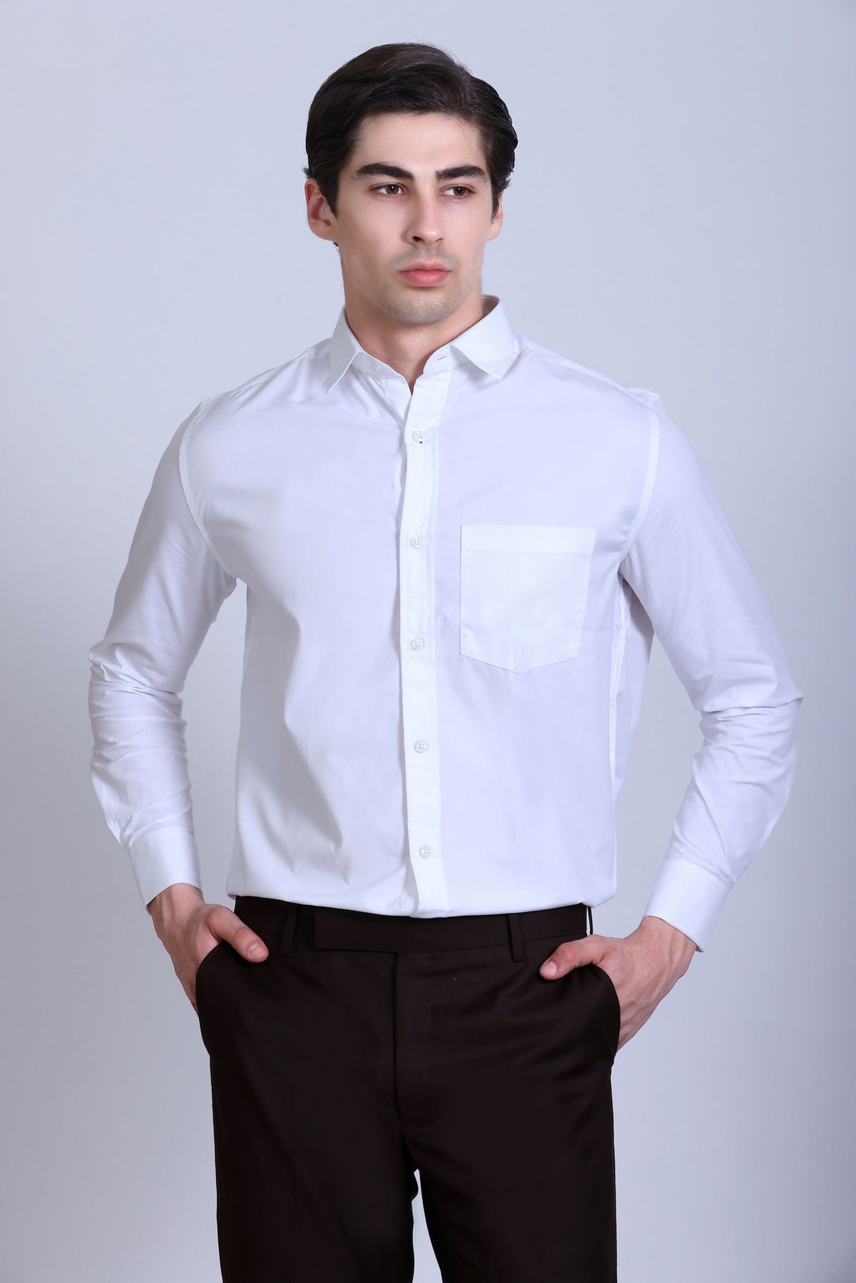 Pikmee Monte Franco Men's Regular Fit Formal Shirt - White