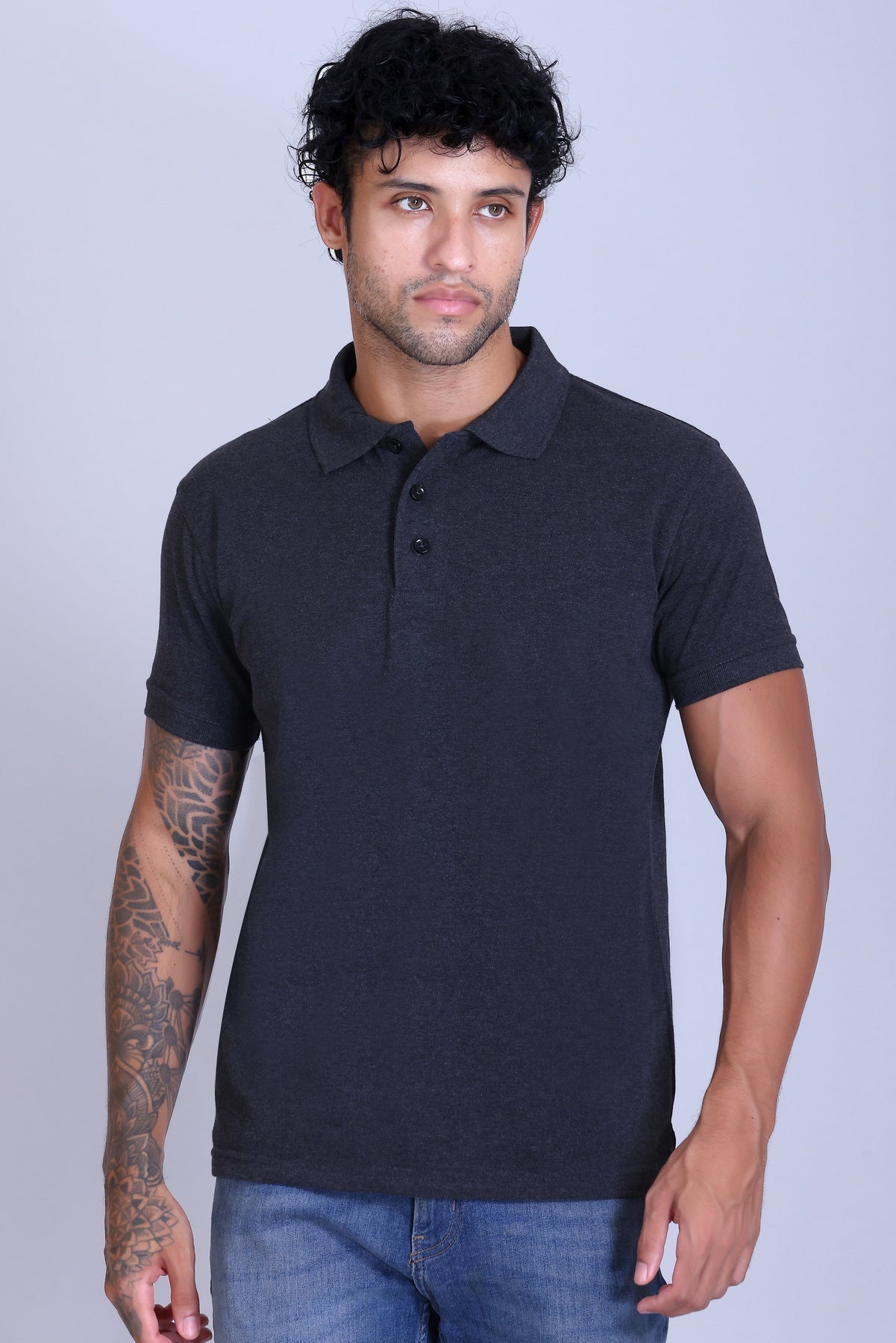 PIKMEE Fastees Polo T-Shirt in Charcoal Grey (Anthra) - image 1