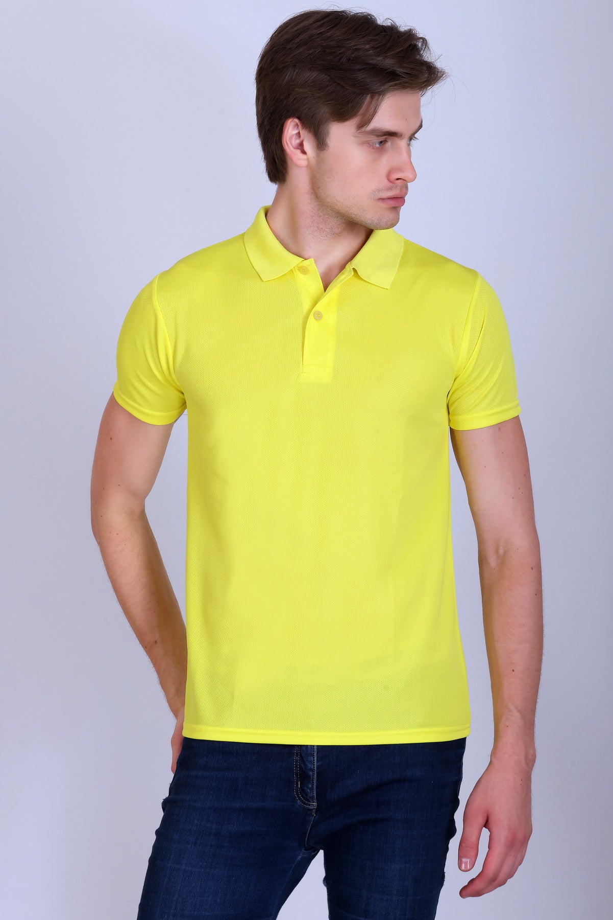 Sports Republic Acti-Play Dryfit Polo T-Shirt in Lemon Yellow