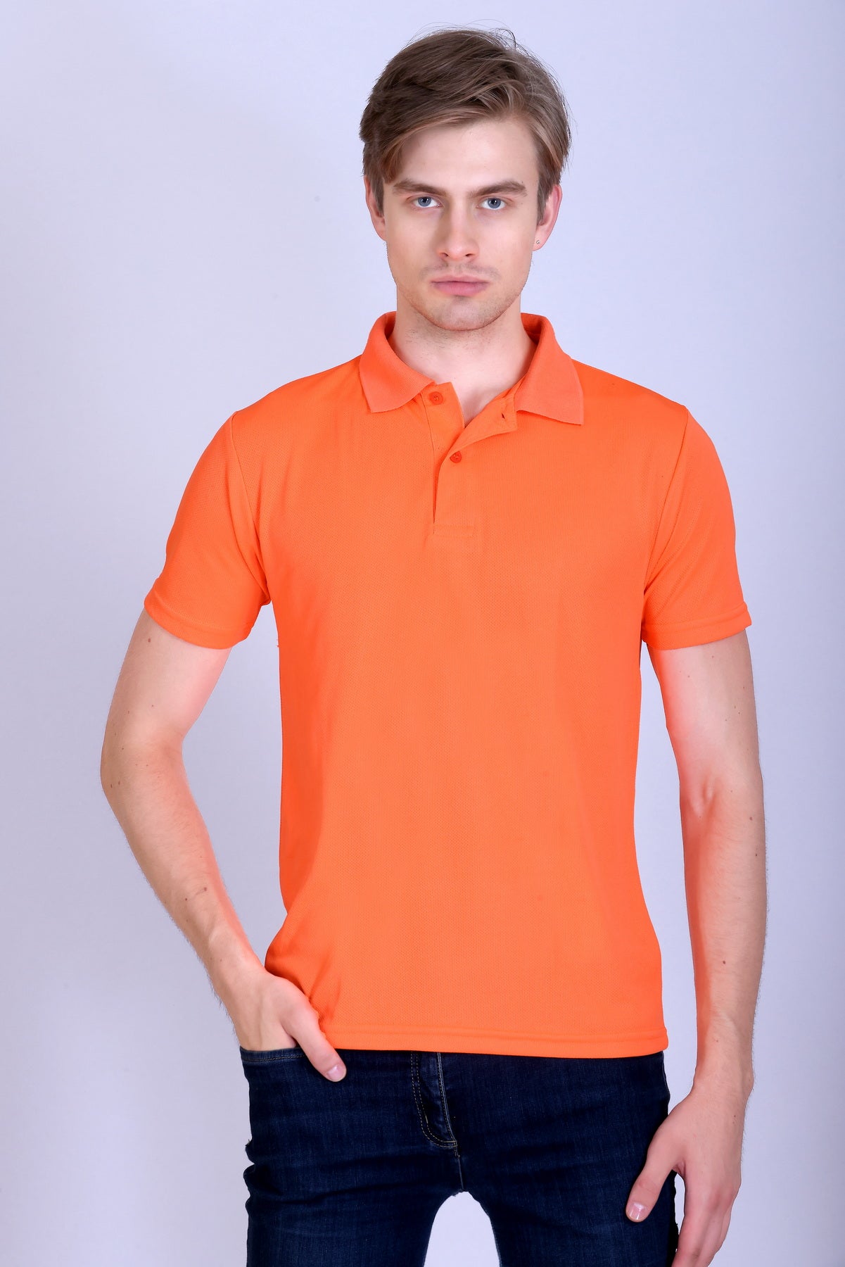 Sports Republic Acti-Play Dryfit Polo T-Shirt in Fluorescent Orange