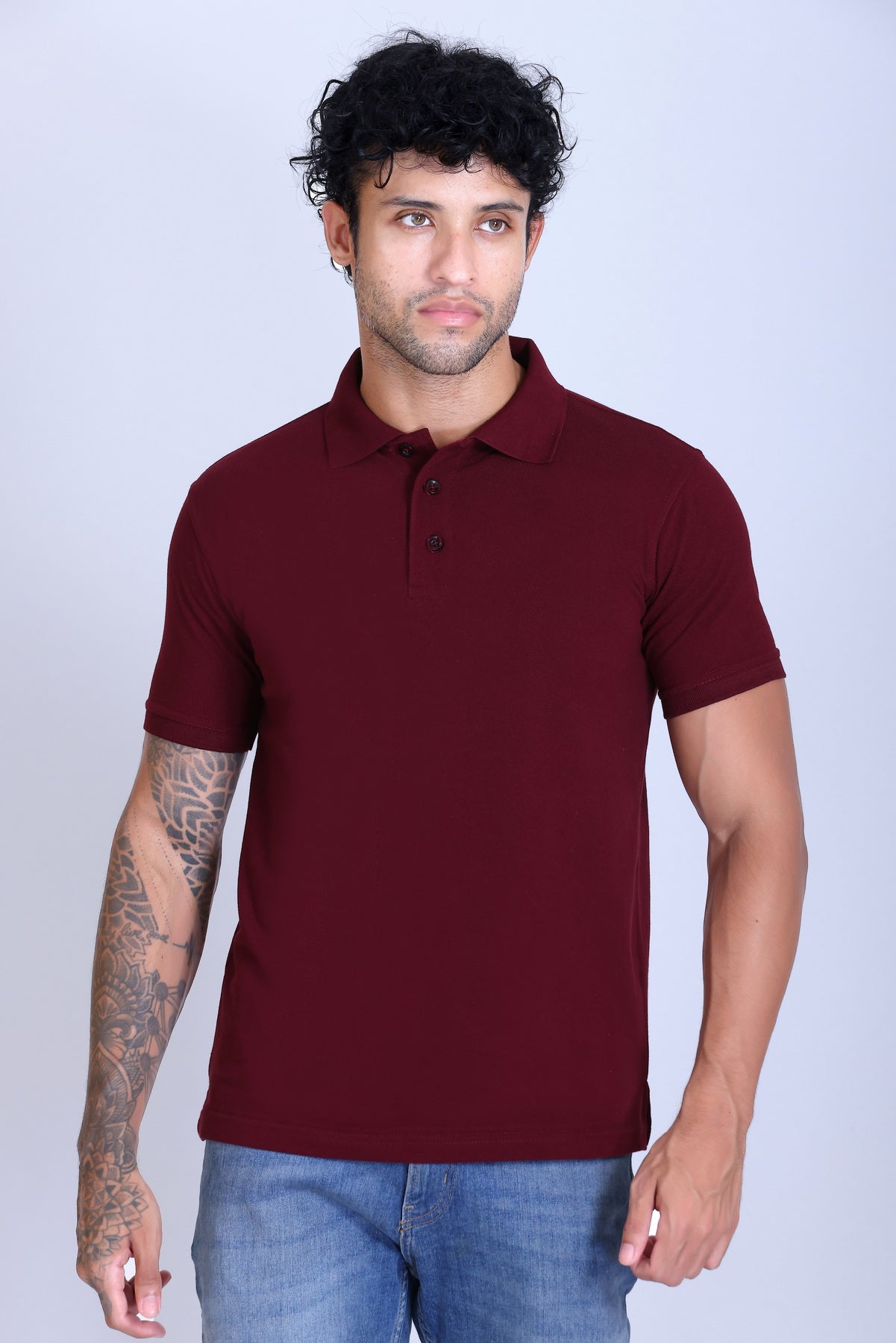 PIKMEE Fastees Polo T-Shirt in Maroon - image 1