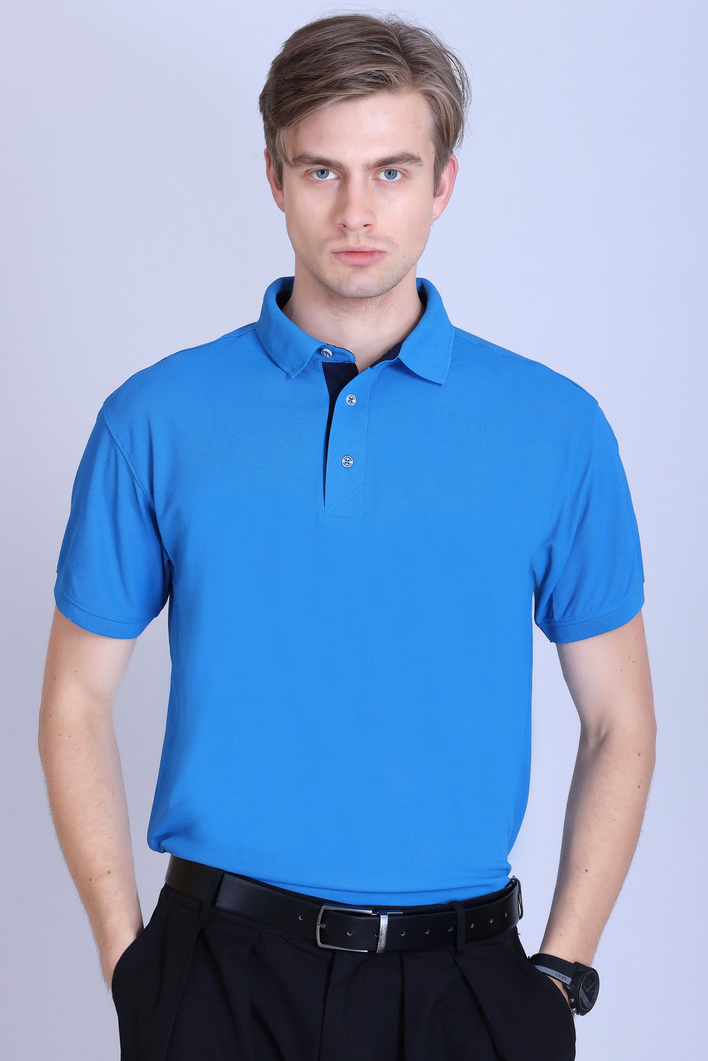 WINBARG Spanish Polo T-Shirt in Dell Blue - image 1