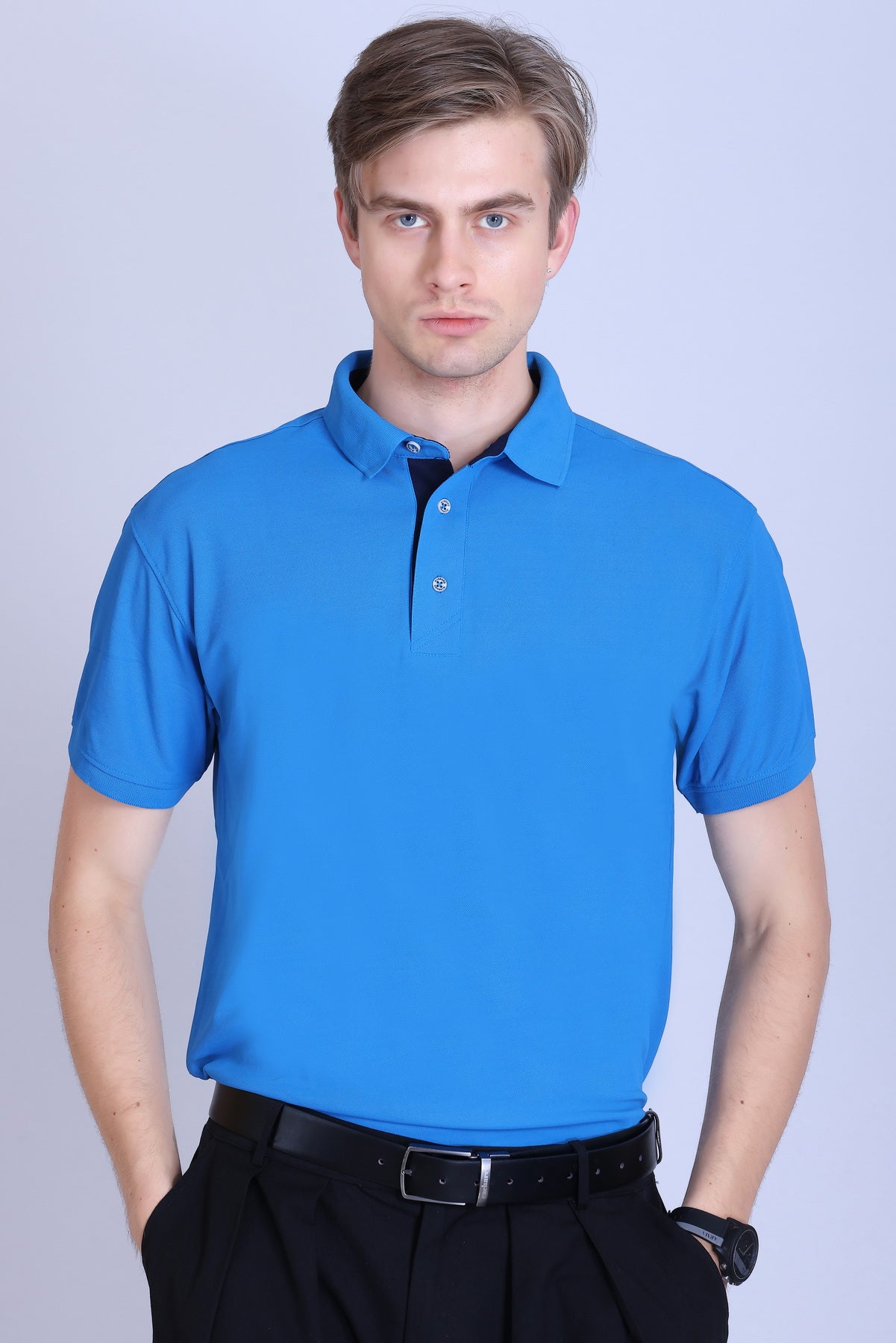 WINBARG Spanish Polo T-Shirt in Dell Blue - image 1
