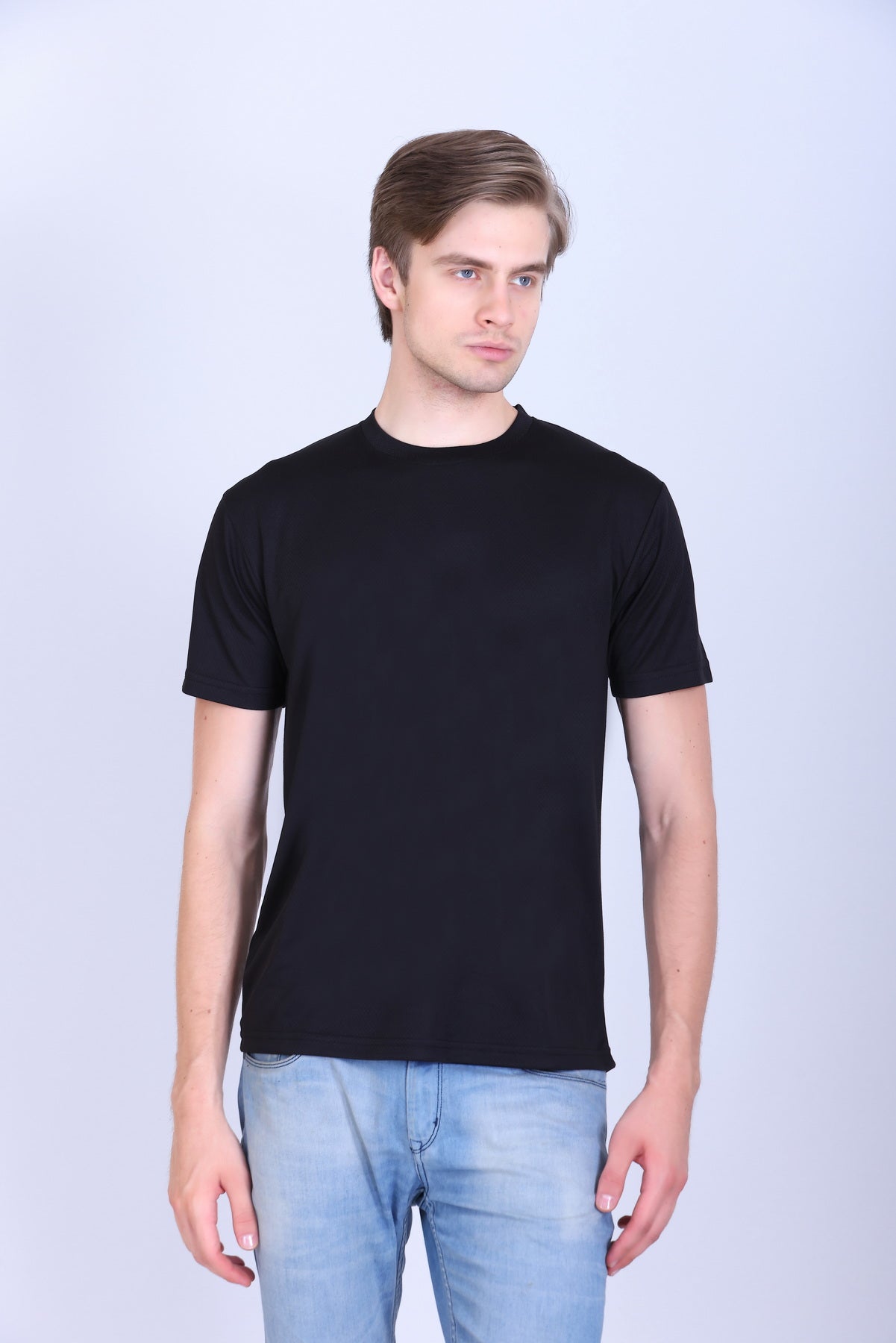 Sports Republic Acti-Runn Dryfit Crew Neck T-Shirt in Black