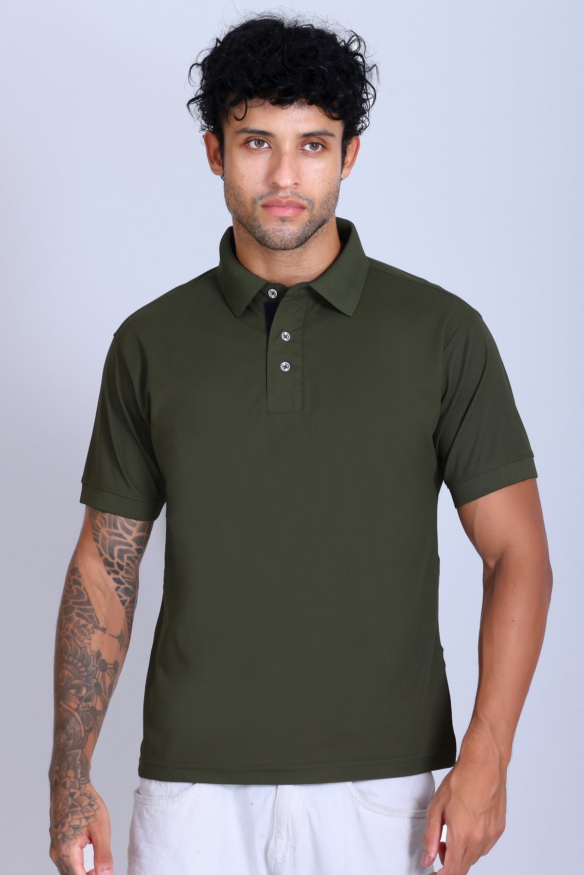 WINBARG Spanish Polo T-Shirt in Olive - image 1