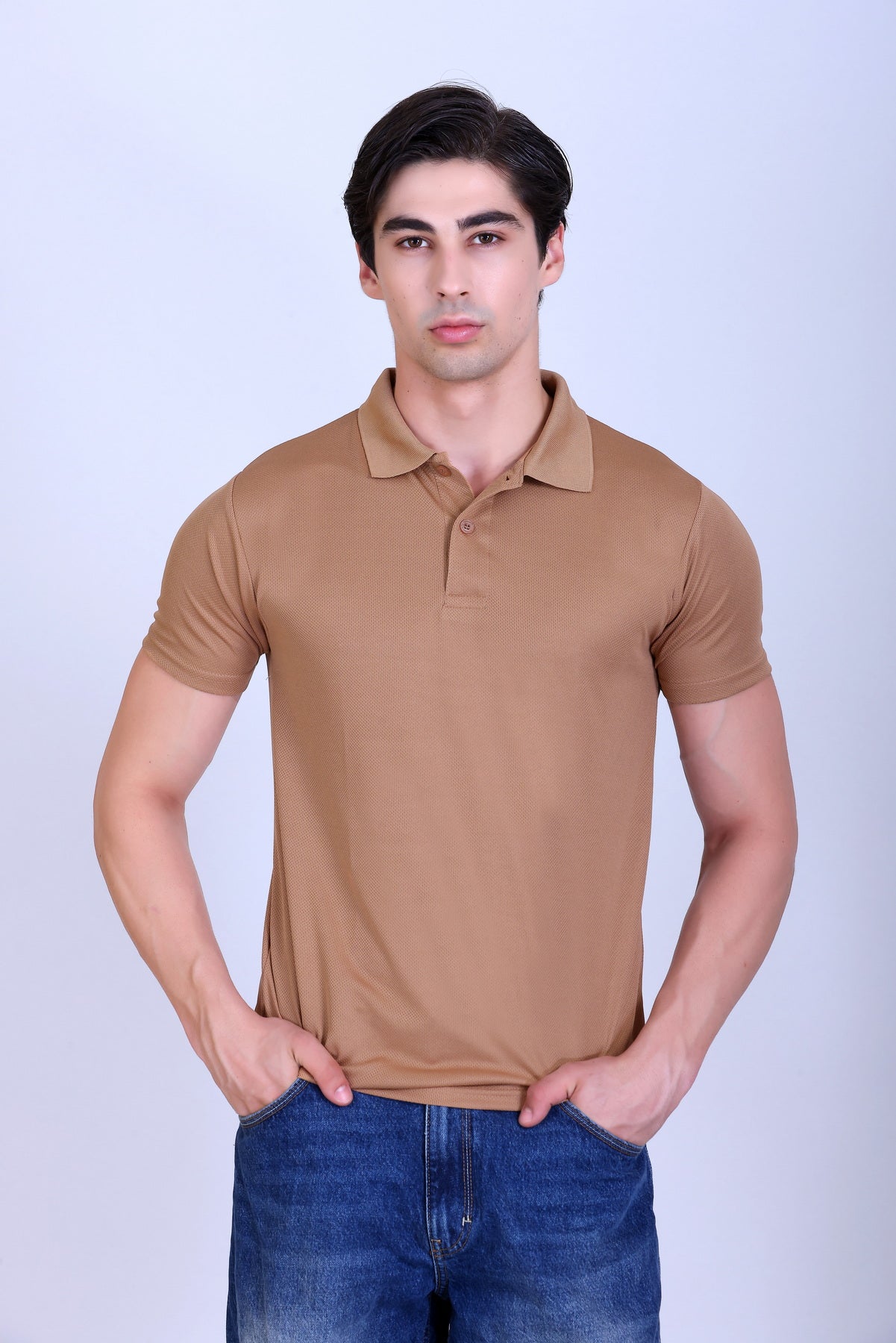 Sports Republic Acti-Play Dryfit Polo T-Shirt in Beige