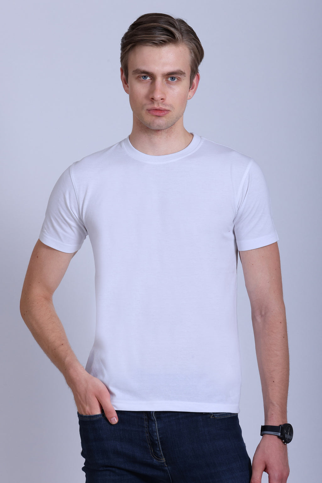 PIKMEE Skinta Bio Wash Crew Neck T-Shirt in White - image 1