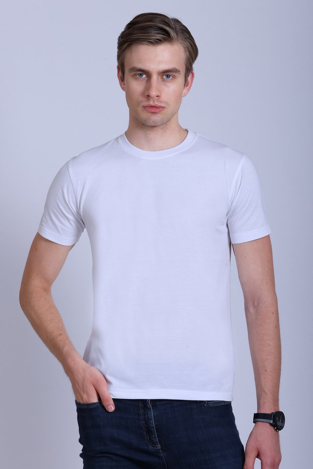 PIKMEE Skinta Bio Wash Crew Neck T-Shirt in White - image 1