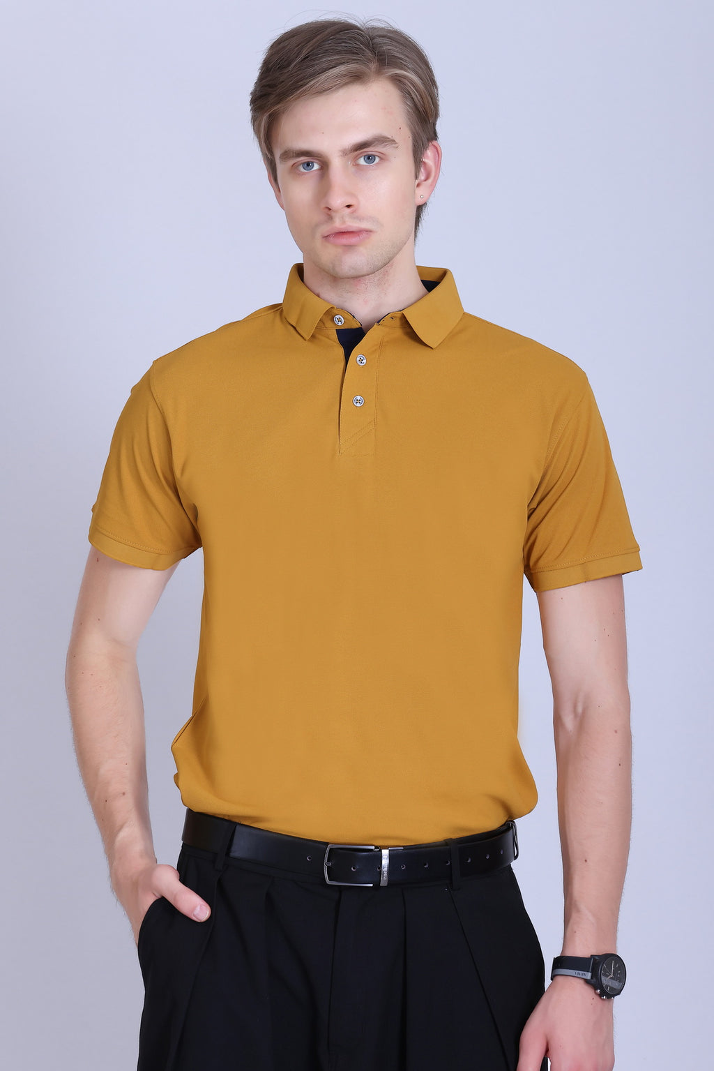 WINBARG Spanish Polo T-Shirt in Mustard - image 1