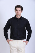 Pikmee Monte Franco Men's Regular Fit Formal Shirt - Black