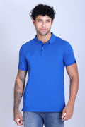 WINBARG Solid Stretch Polo T-Shirt in Cobalt - image 1