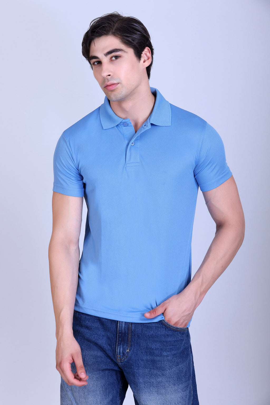 Sports Republic Acti-Play Dryfit Polo T-Shirt in Sky Blue
