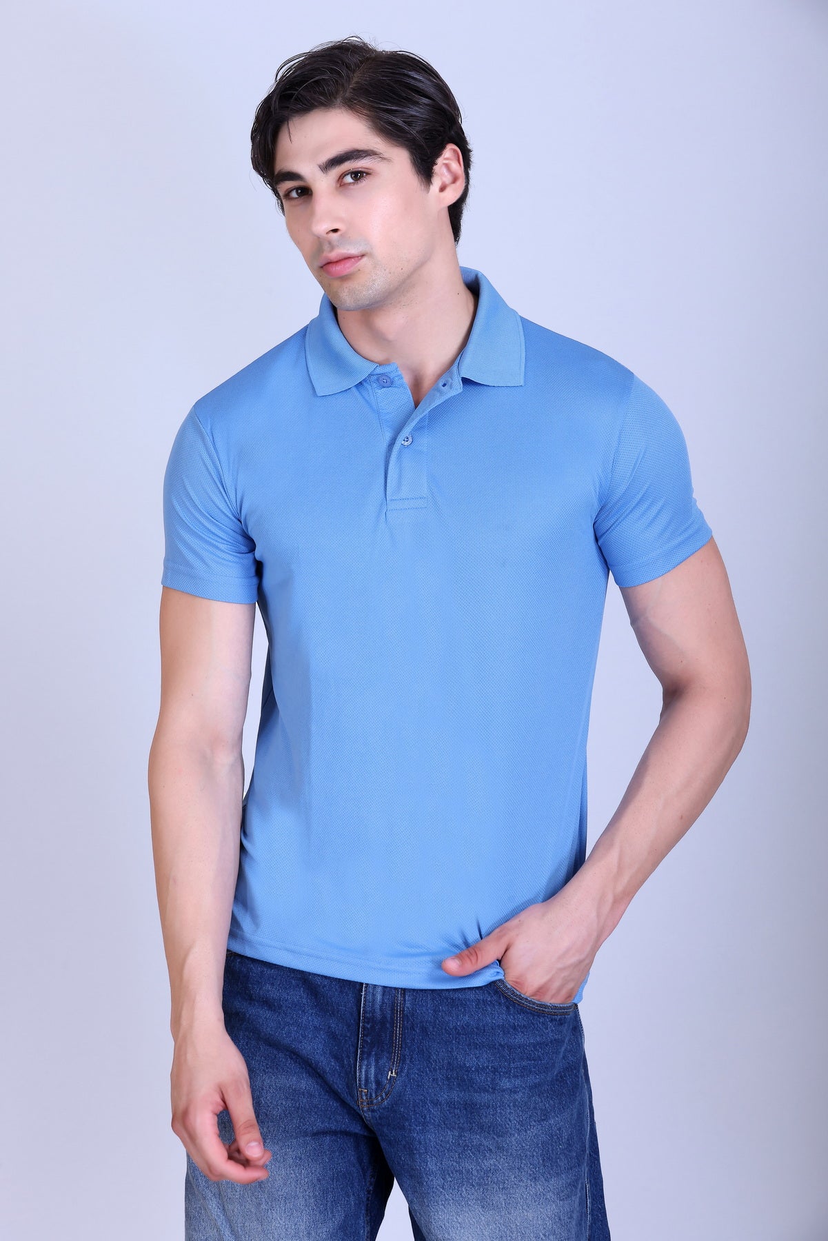 Sports Republic Acti-Play Dryfit Polo T-Shirt in Sky Blue