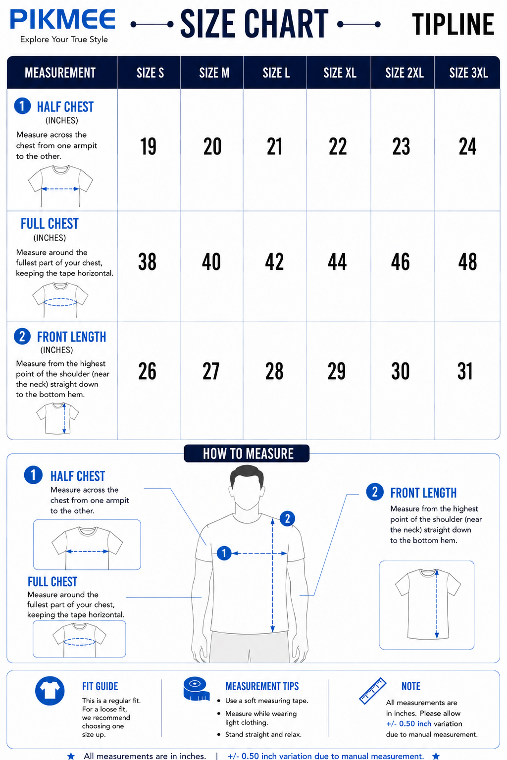 PIKMEE Tipline Polo T-Shirt in Royal Blue with White Tipping - image 2
