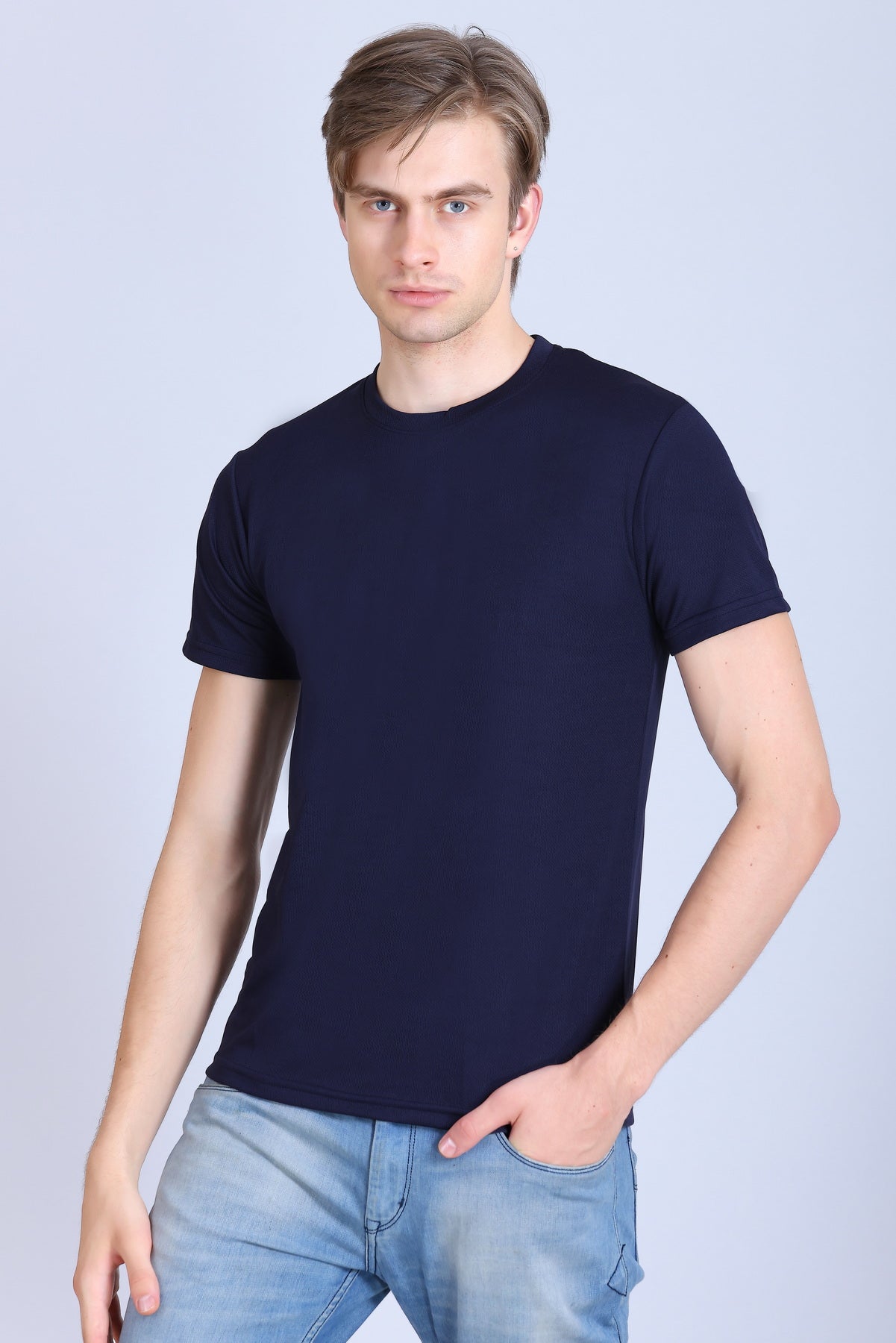 Sports Republic Acti-Runn Dryfit Crew Neck T-Shirt in Navy Blue - 2