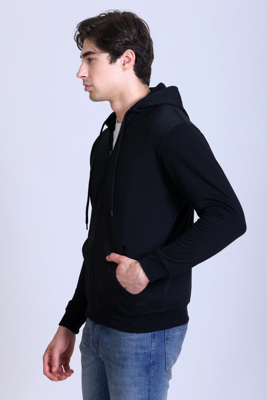 Pikmee Polaris Men's Zipper Hoodie Sweatshirt - Navy Blue