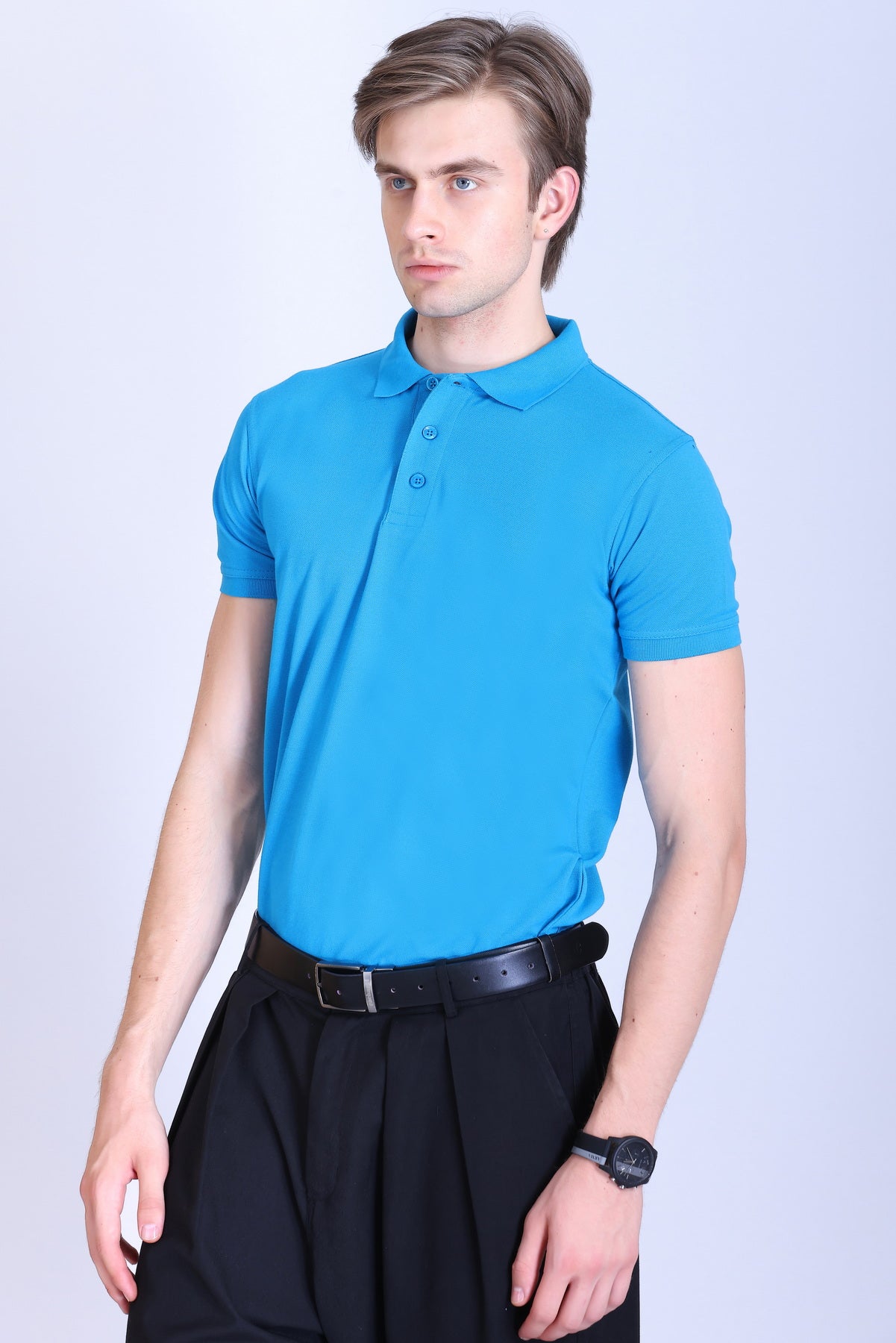 PIKMEE Fastees Polo T-Shirt in Aqua Blue - image 3