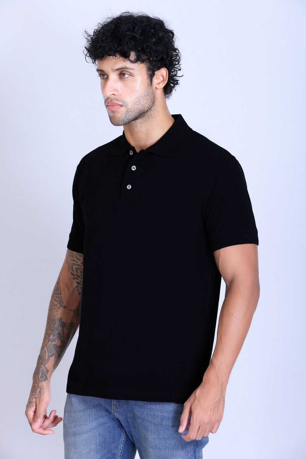 WINBARG Eco-Tees Polo T-Shirt in Black - image 3