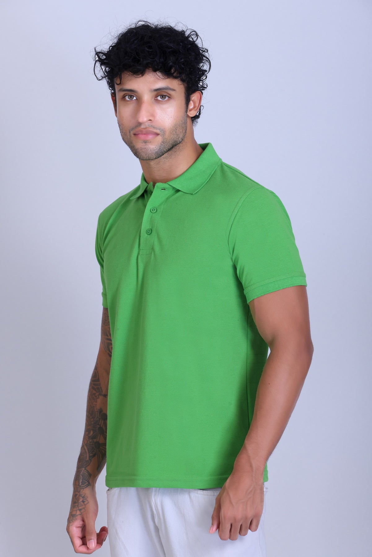 PIKMEE Fastees Polo T-Shirt in Paroot Green - image 3