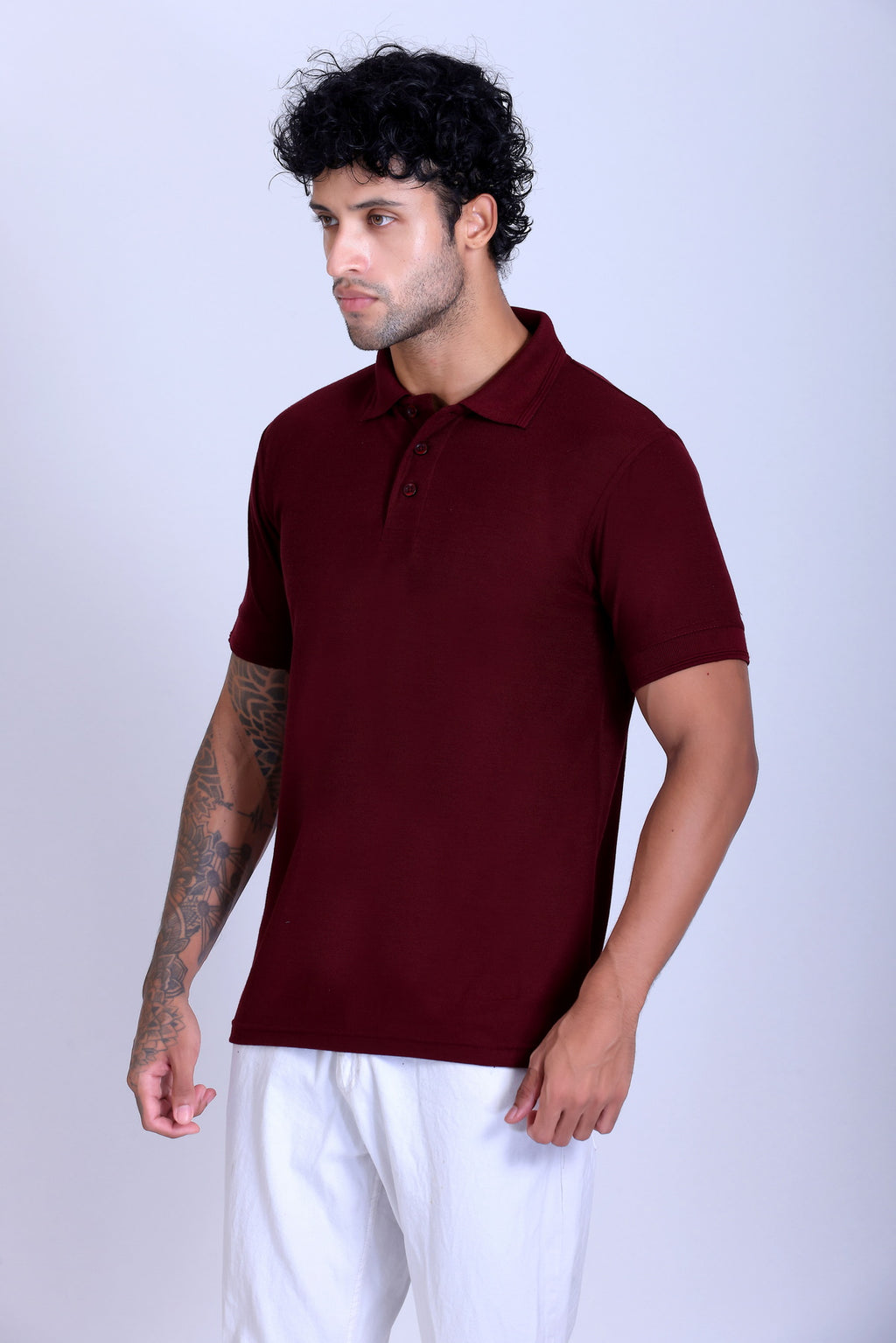 PIKMEE Promo-Tees Polo T-Shirt in Maroon - image 3