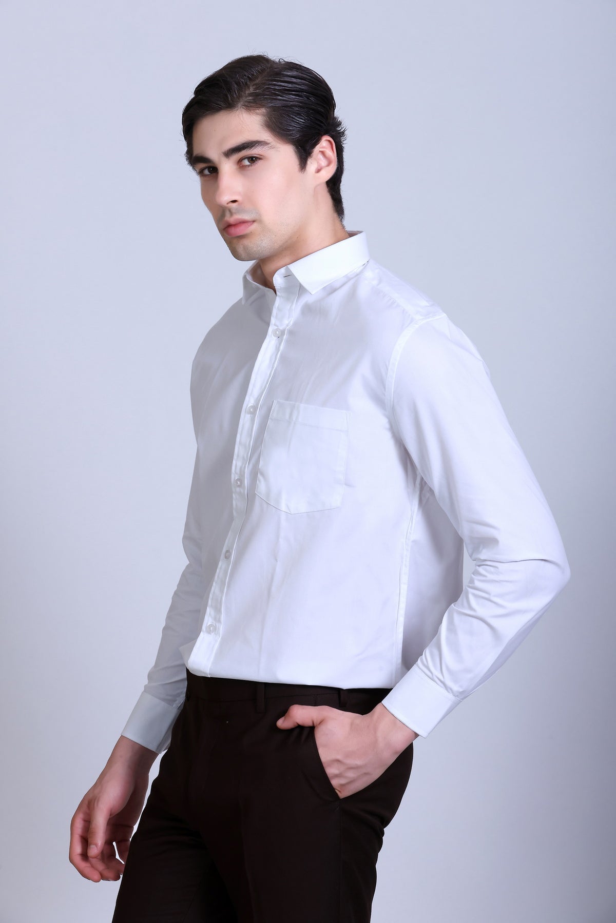 Pikmee Monte Franco Men's Regular Fit Formal Shirt - White