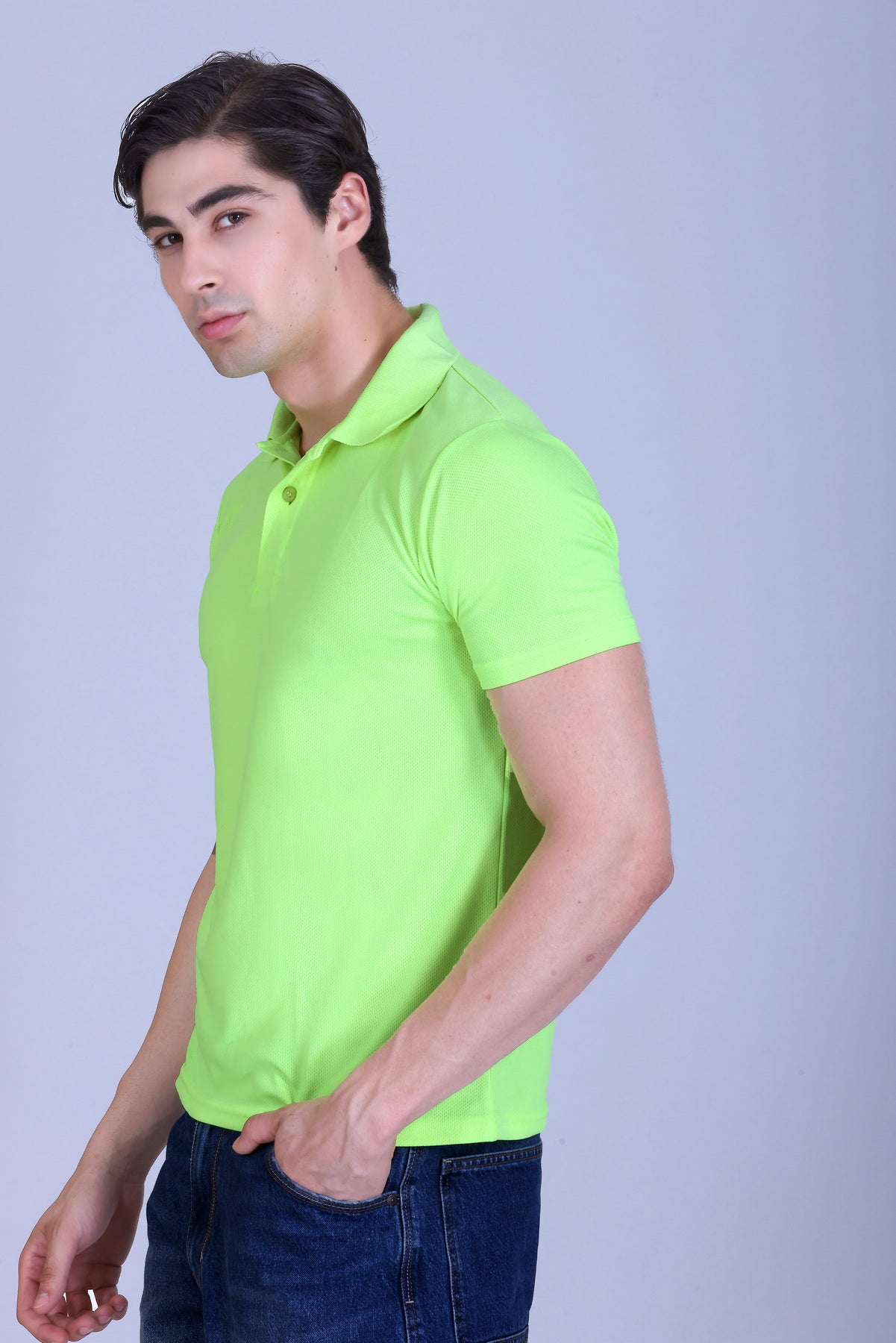 Sports Republic Acti-Play Dryfit Polo T-Shirt in Fluorescent Green - 2