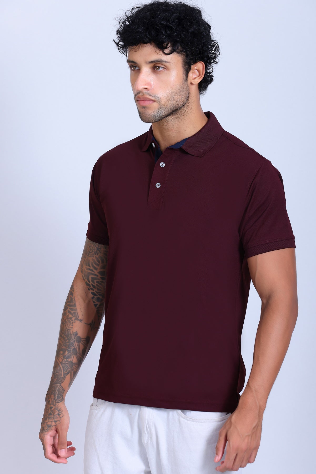 WINBARG Spanish Polo T-Shirt in Wine - image 3