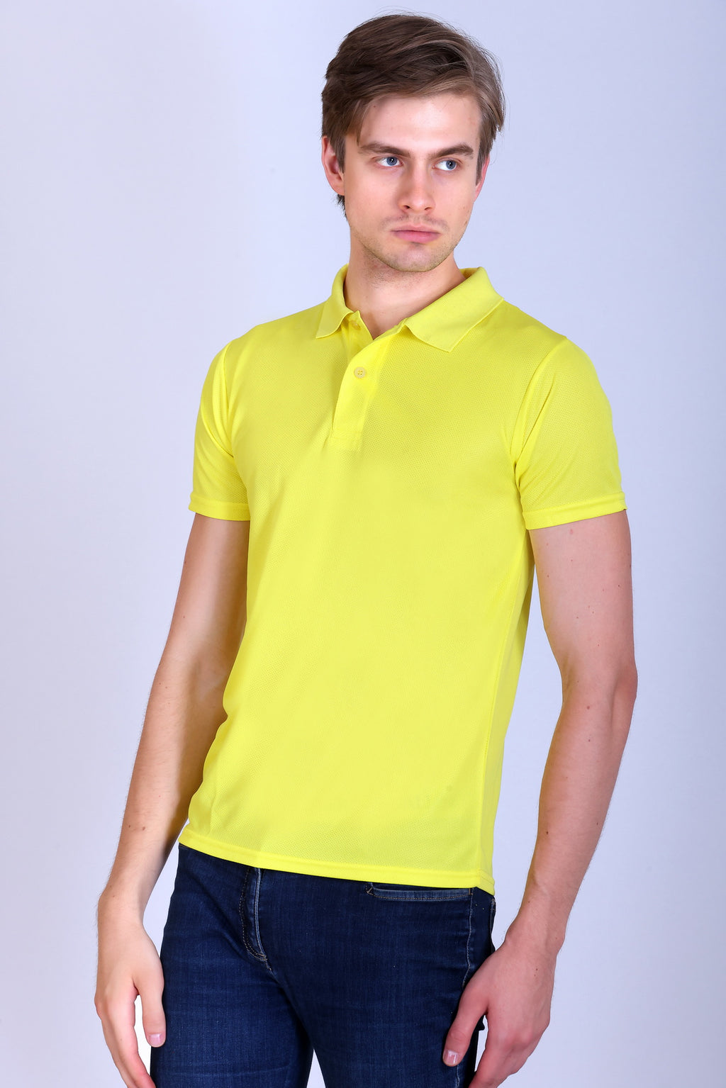 Sports Republic Acti-Play Dryfit Polo T-Shirt in Lemon Yellow - 2