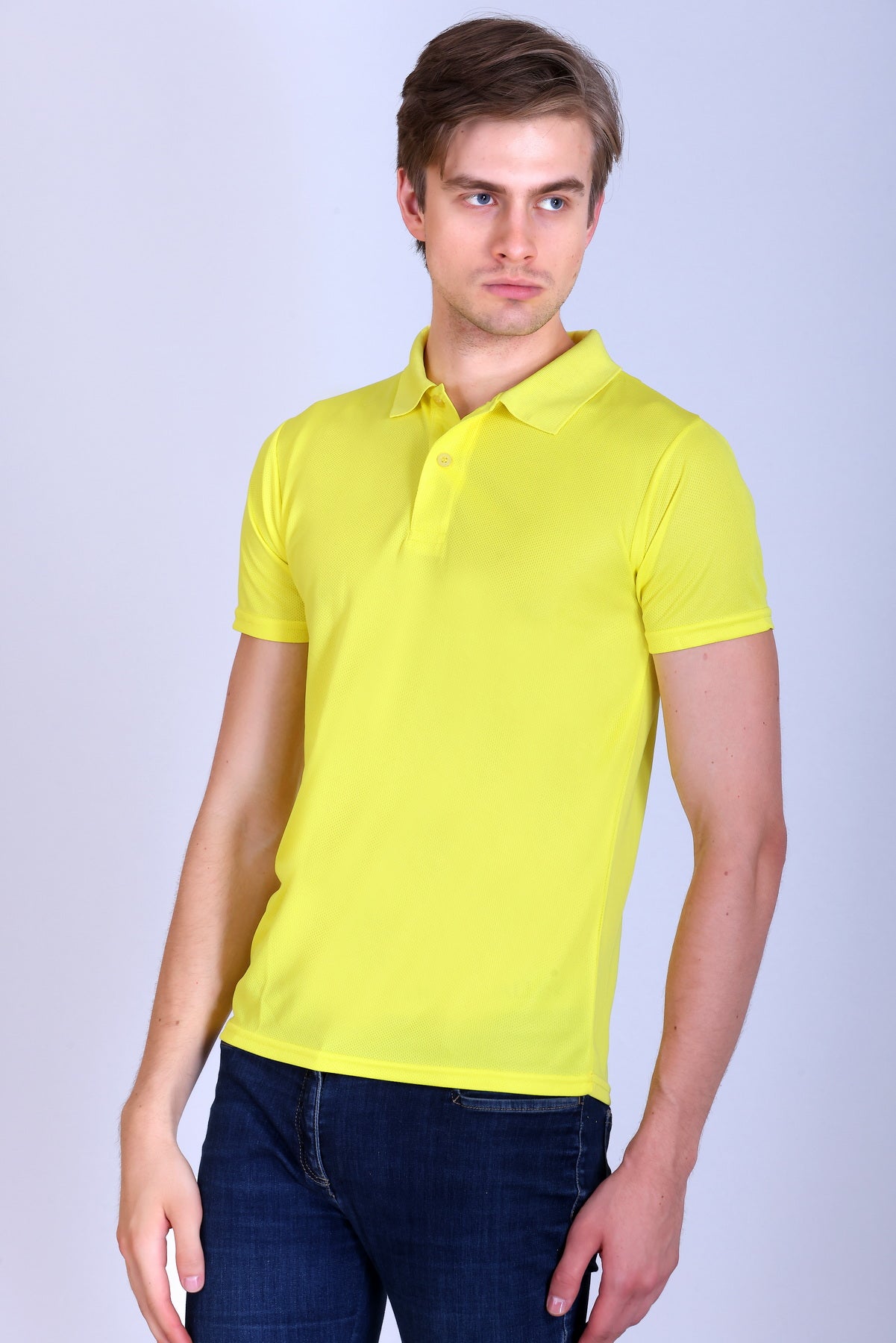 Sports Republic Acti-Play Dryfit Polo T-Shirt in Lemon Yellow - 2