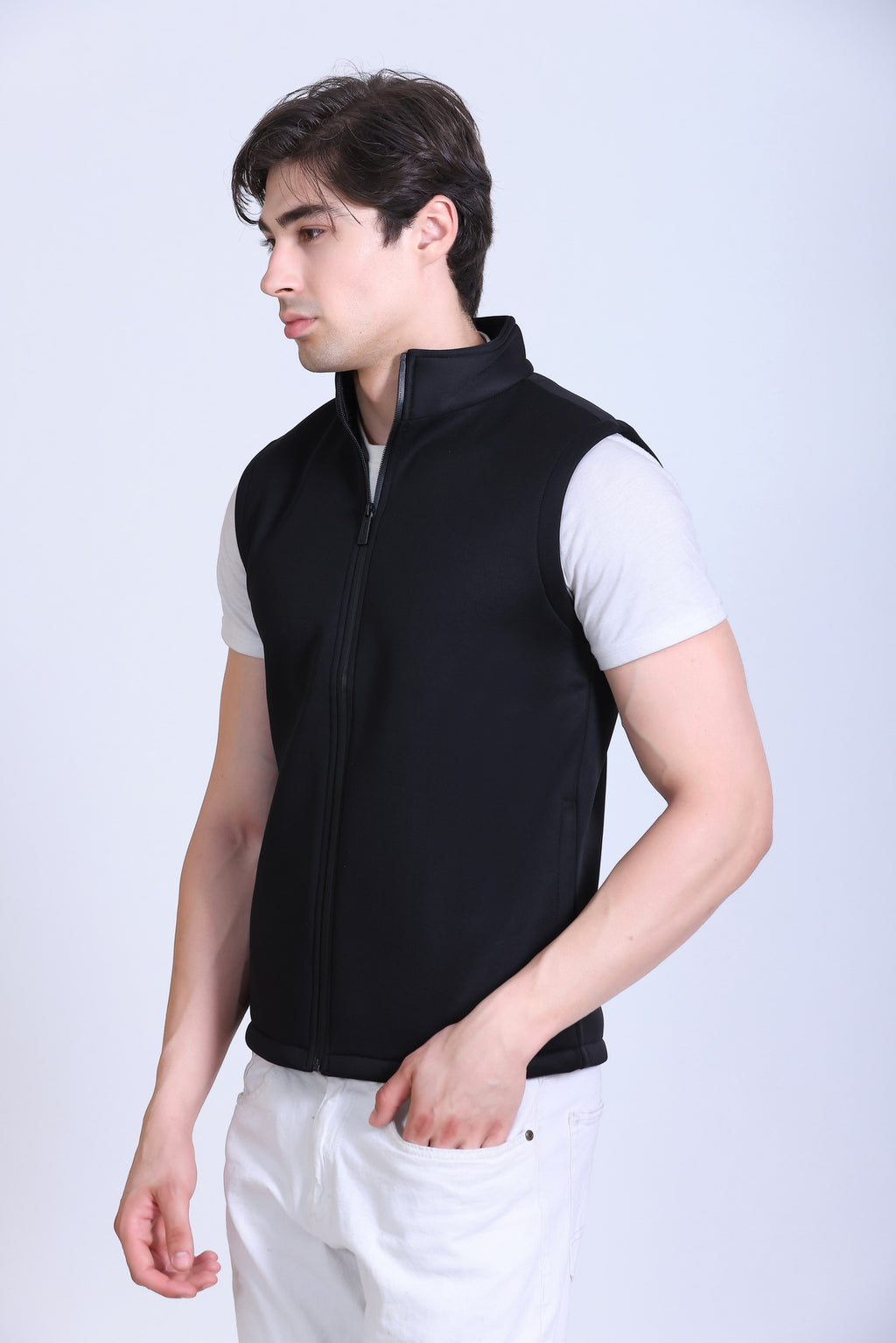 Winbarg Sleeveless Bonded Fleece Men's Jacket - Black