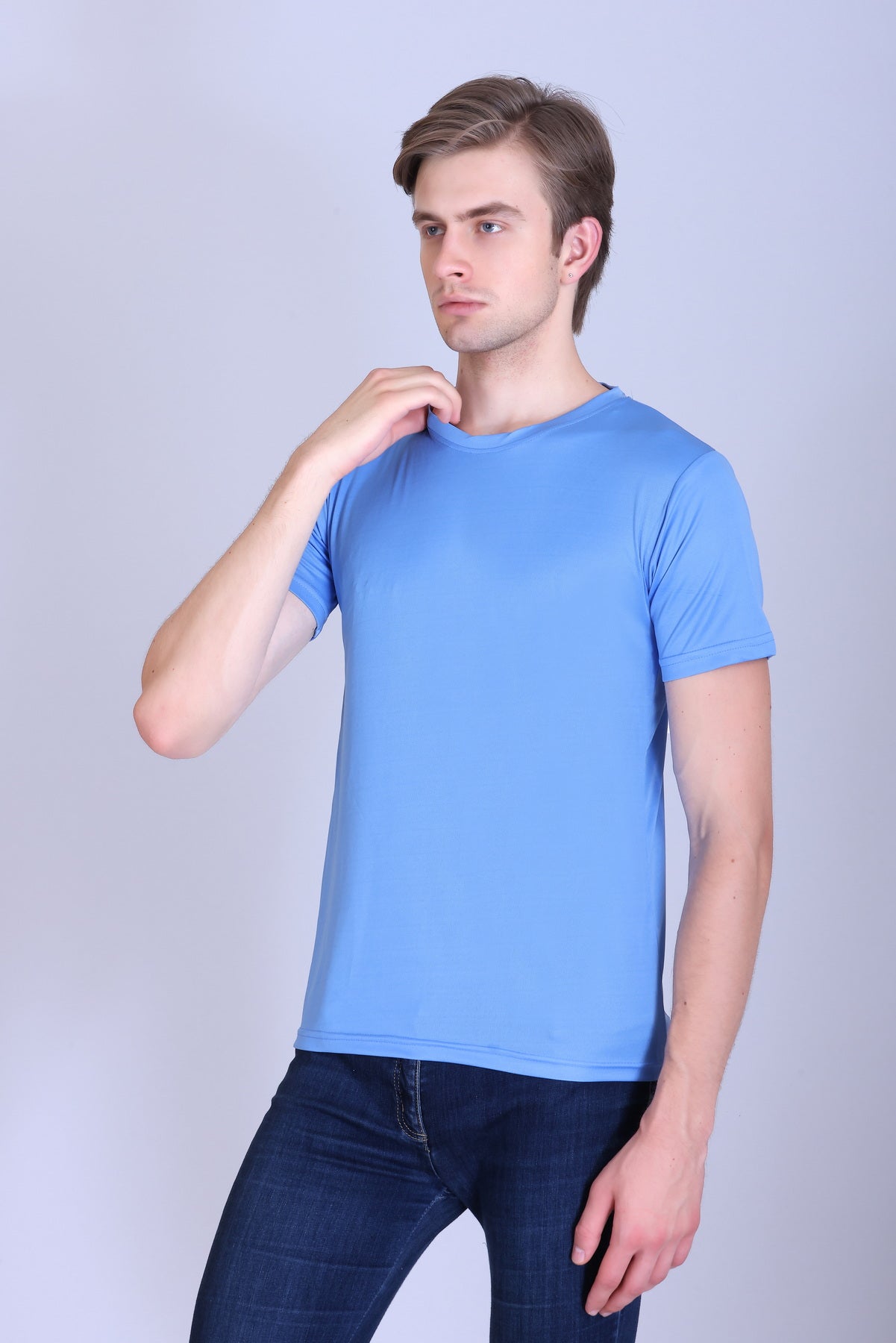 Sports Republic Acti-Go Dryfit Crew Neck T-Shirt in Sky Blue - 2