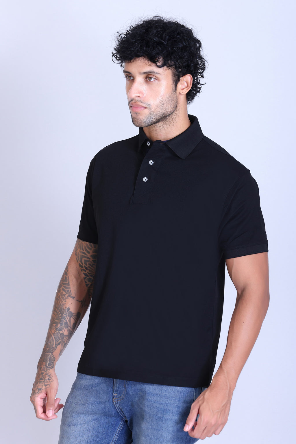 WINBARG Spanish Polo T-Shirt in Black - image 3