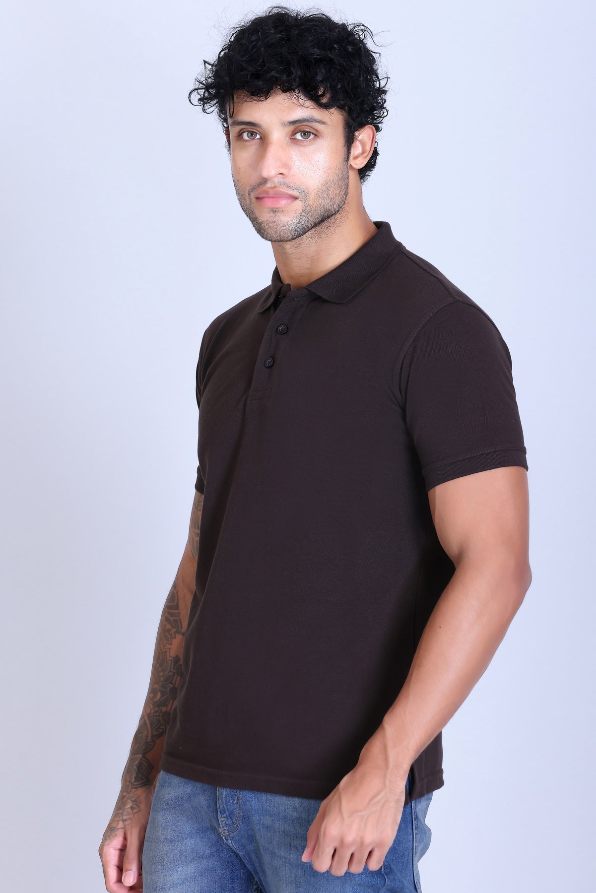 PIKMEE Fastees Polo T-Shirt in Chocolate Brown - image 3