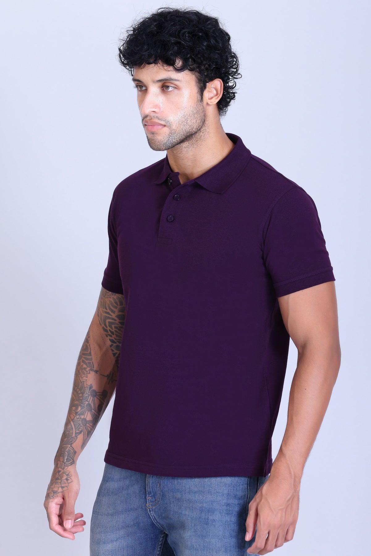 PIKMEE Fastees Polo T-Shirt in Purple - image 3