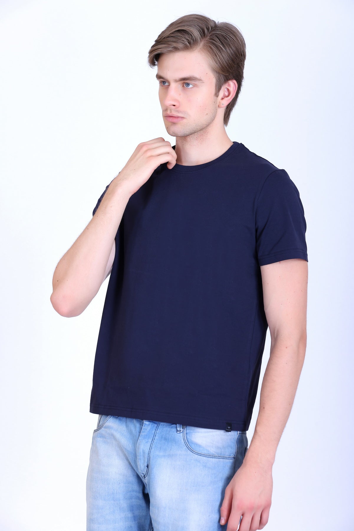 WINBARG Crew Neck T-Shirt in Navy - image 3