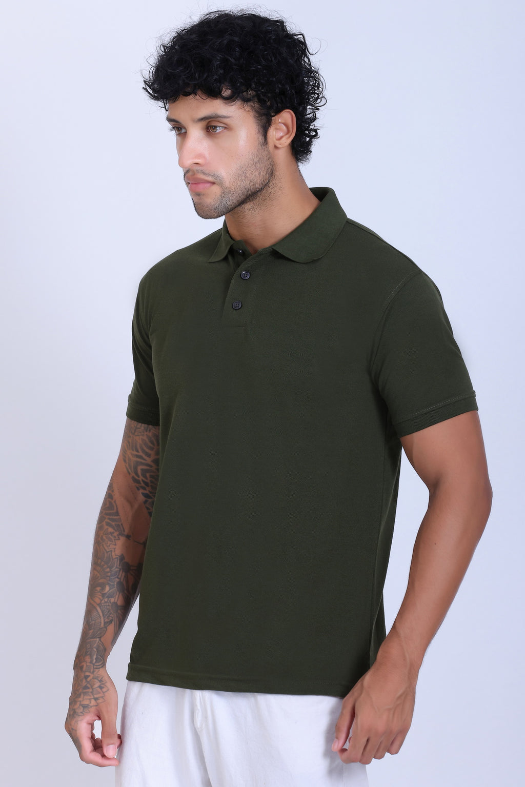 PIKMEE Quota Polo T-Shirt in Olive - image 3