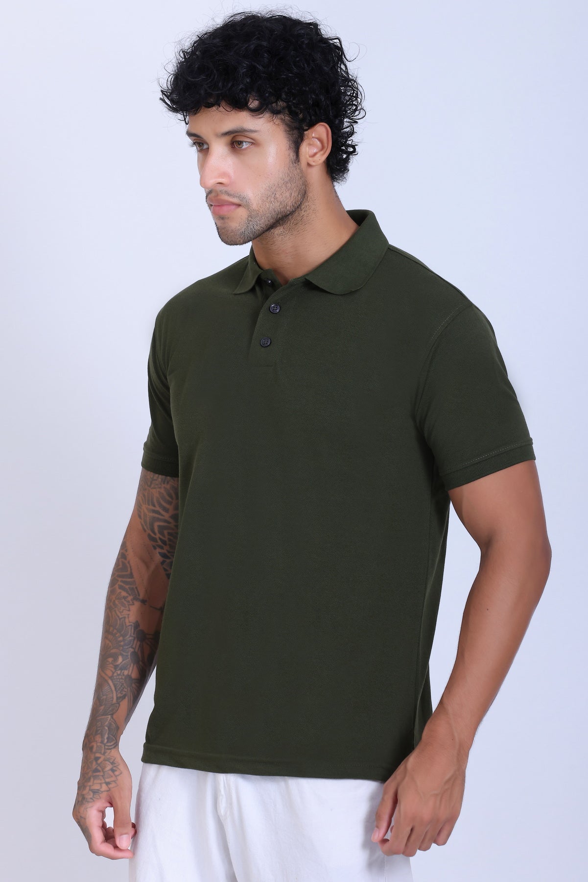 PIKMEE Quota Polo T-Shirt in Olive - image 3