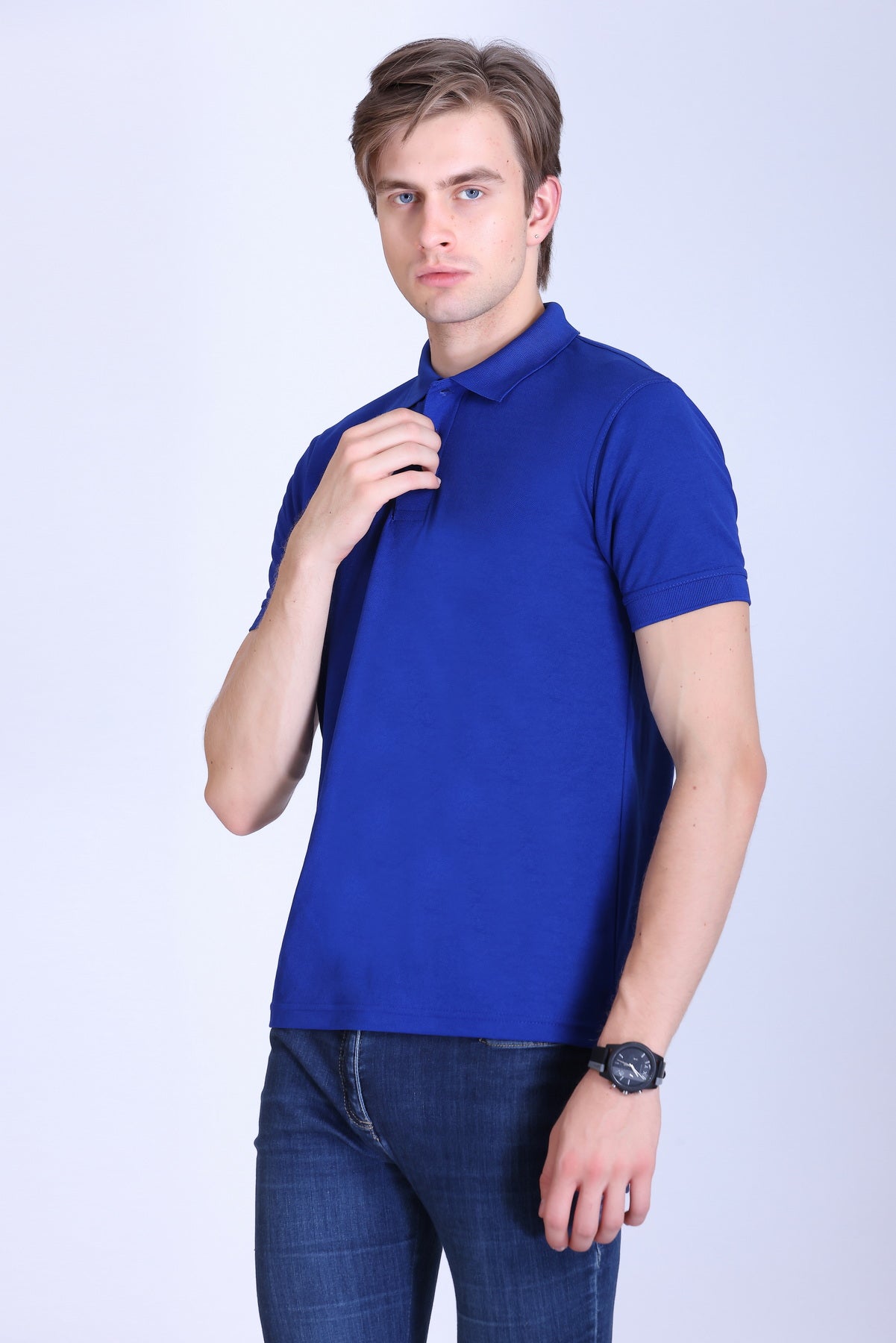 PIKMEE Titlis Polo T-Shirt in Royal Blue - image 3