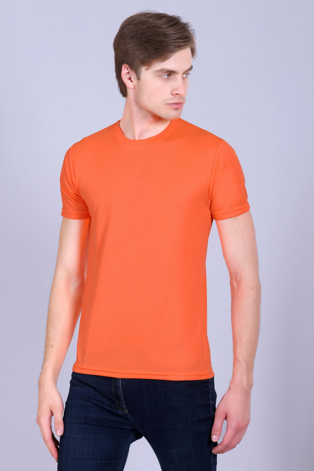 Sports Republic Acti-Runn Dryfit Crew Neck T-Shirt in Fluorescent Orange - 2