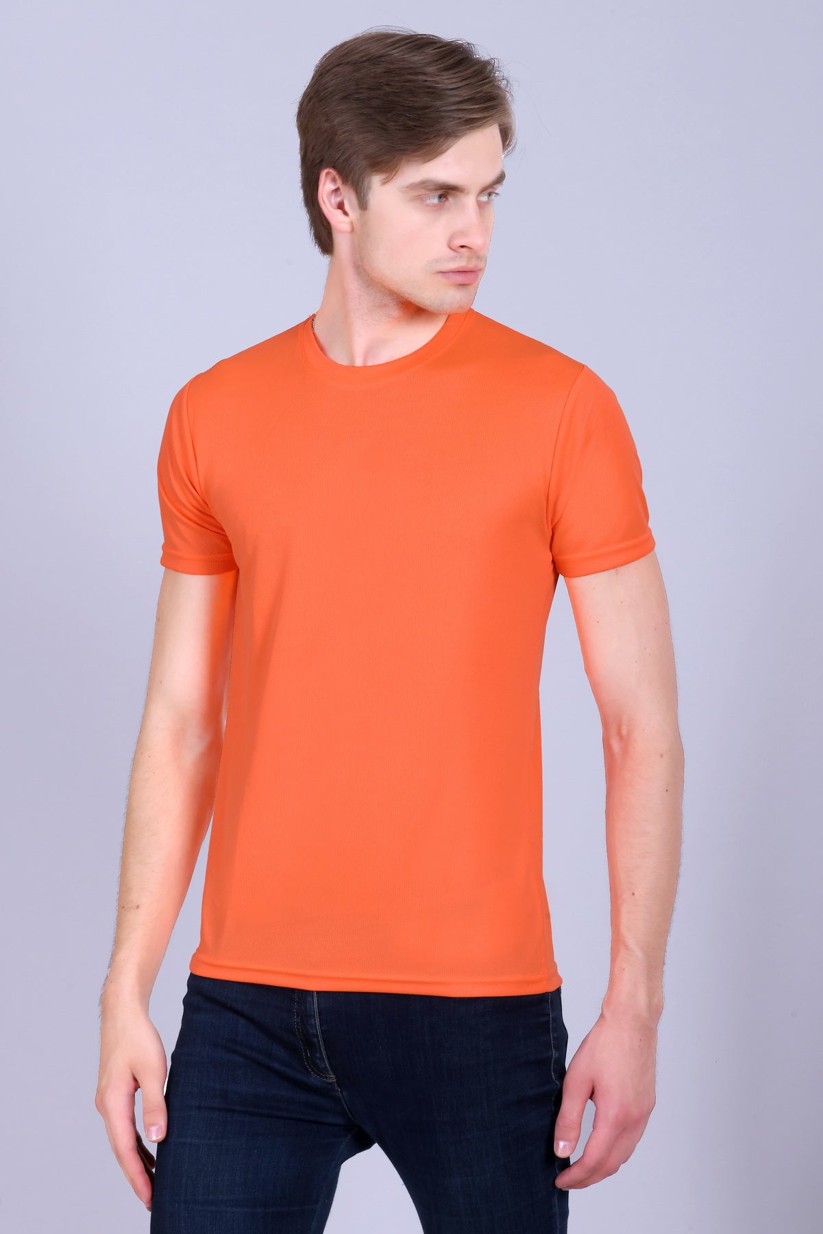 Sports Republic Acti-Runn Dryfit Crew Neck T-Shirt in Fluorescent Orange - 2