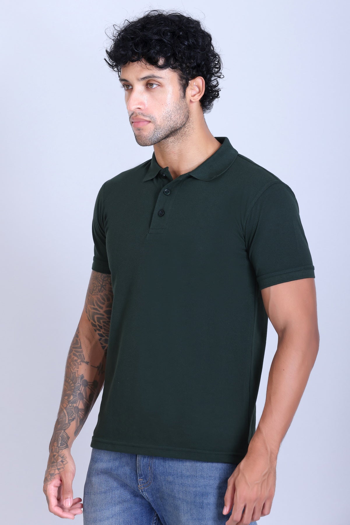PIKMEE Fastees Polo T-Shirt in Bottel Green - image 3