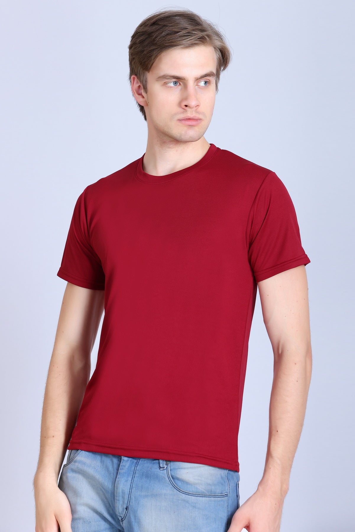 Sports Republic Acti-Runn Dryfit Crew Neck T-Shirt in Maroon - 2