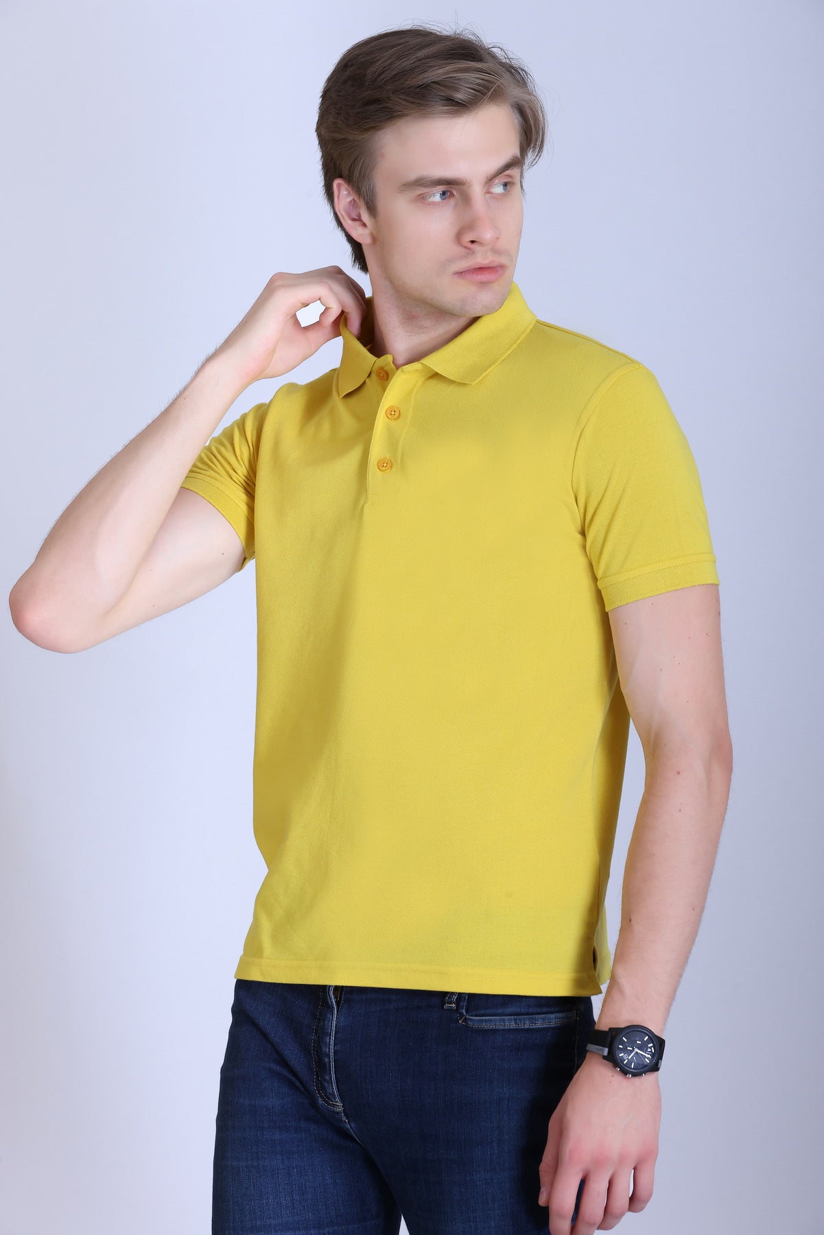 PIKMEE Fastees Polo T-Shirt in Golden Yellow - image 3