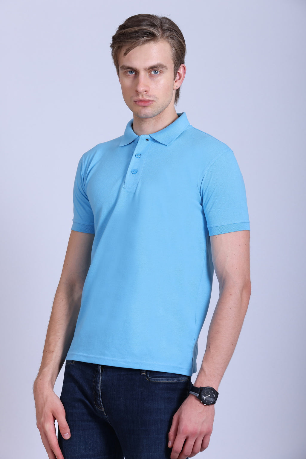 PIKMEE Fastees Polo T-Shirt in Sky Blue - image 3