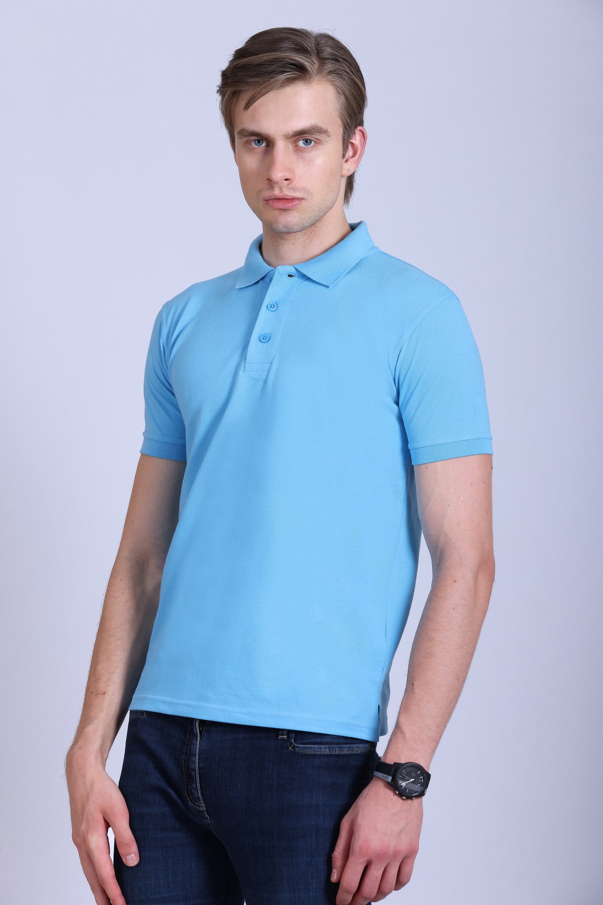 PIKMEE Fastees Polo T-Shirt in Sky Blue - image 3