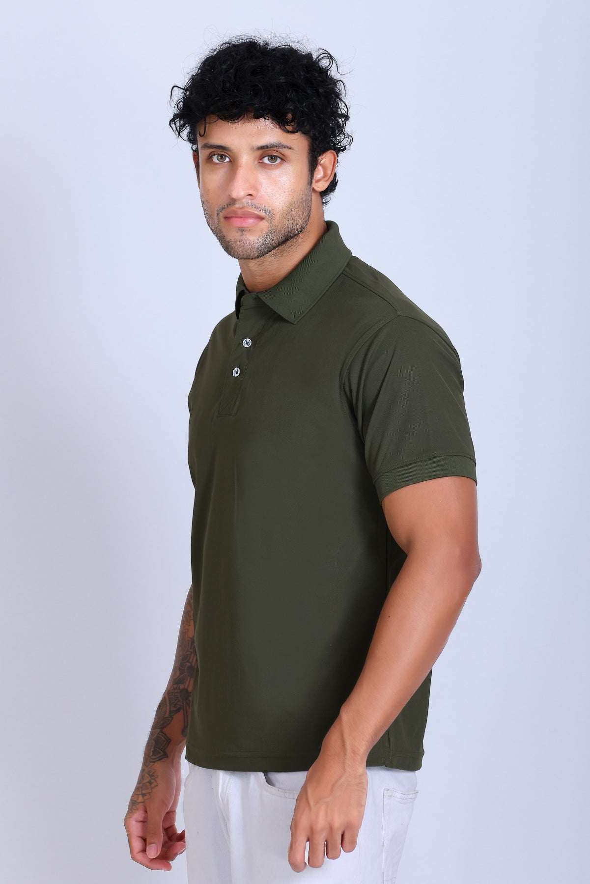 WINBARG Spanish Polo T-Shirt in Olive - image 3