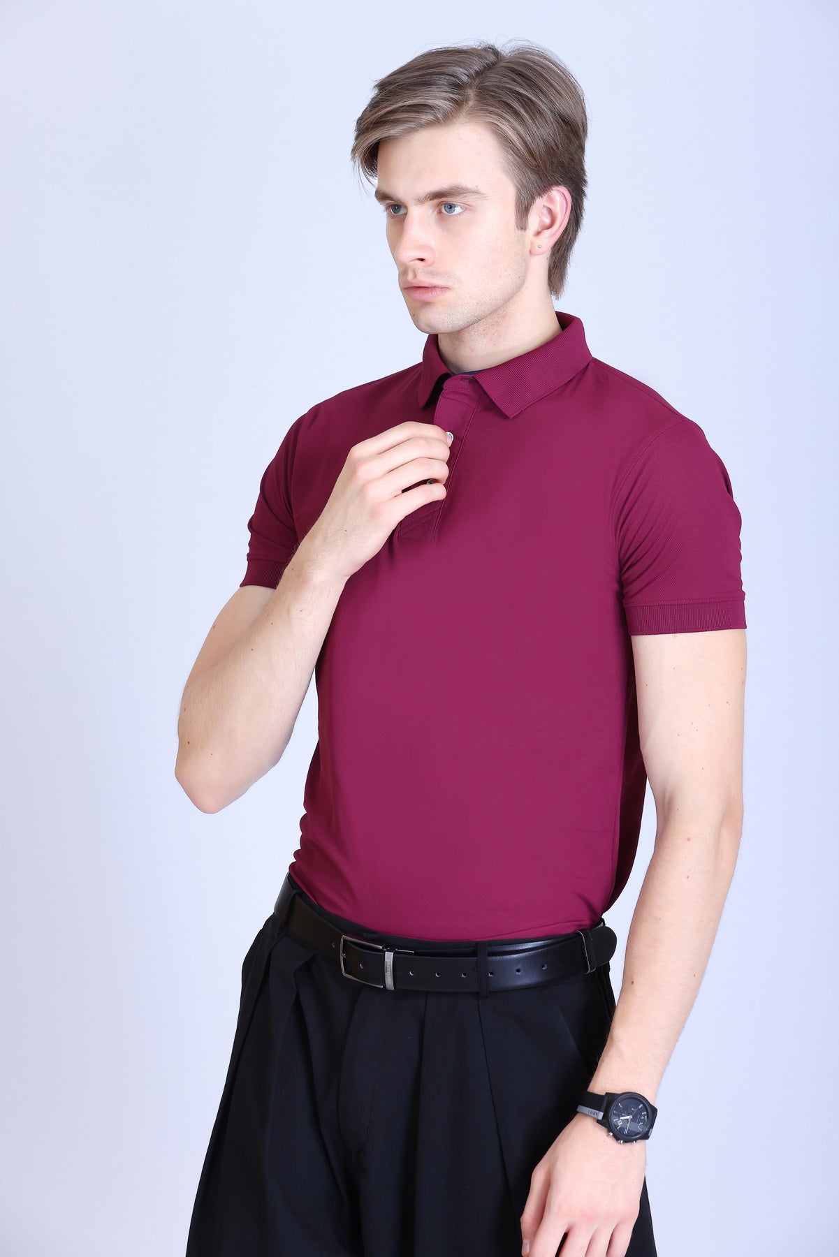 WINBARG Spanish Polo T-Shirt in Majenta - image 3