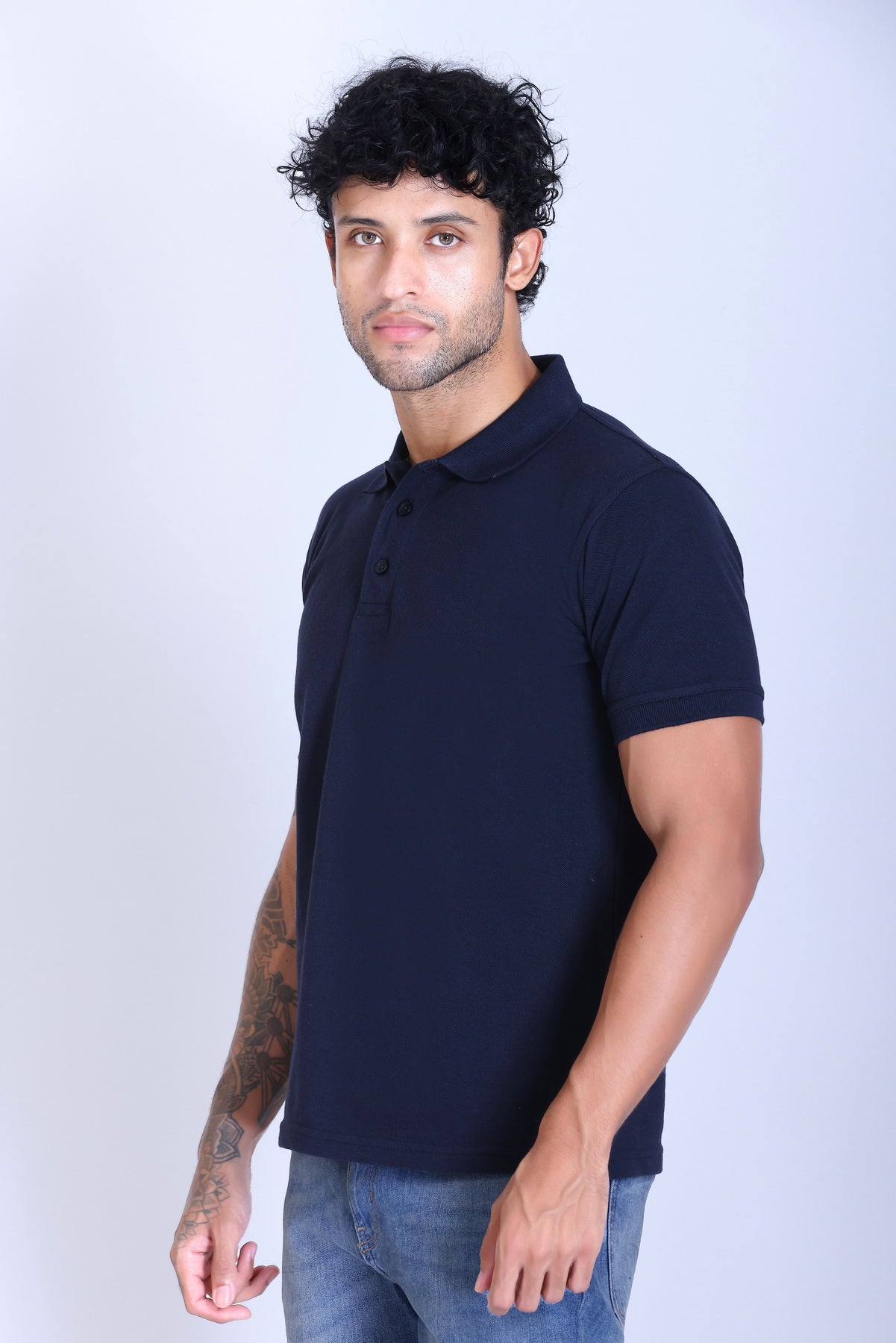 WINBARG Eco-Tees Polo T-Shirt in Navy - image 3